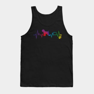 Soft coated wheaten Terrier Colorful Heartbeat, Heart & Dog Paw Tank Top